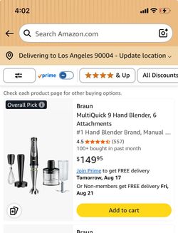 Braun MultiQuick 9 Hand Blender with Attachments