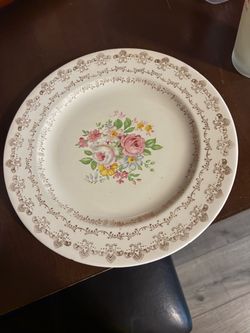Vintage Floral Ceramic Serving Bowl