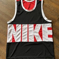 Nike Red And Black Spell Out Basketball Jersey