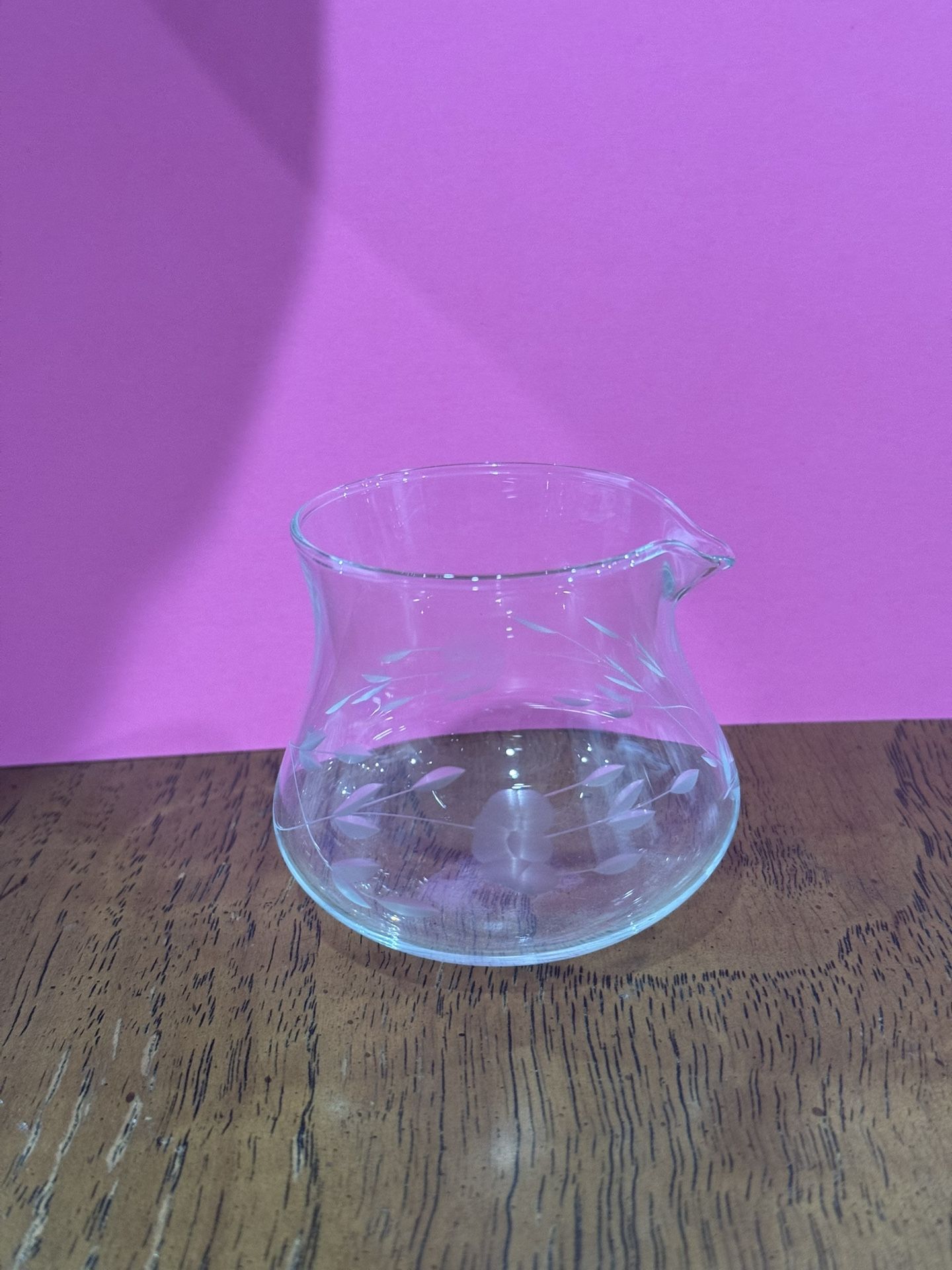 Princess House Heritage Pattern Crystal Etched Glass Creamer