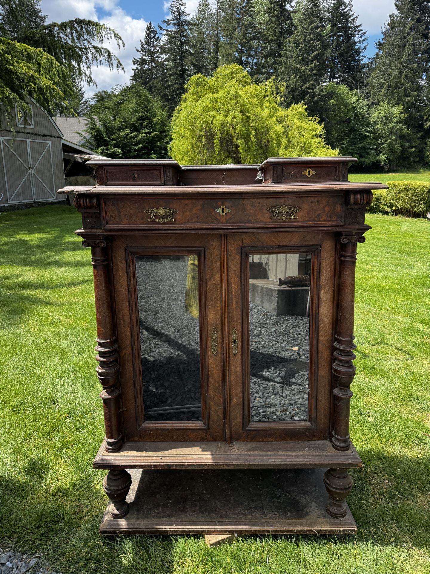 Antique Mid-Century China Cabinet