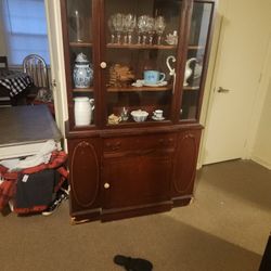 Antique 1 Whole Piece China Cabinet 