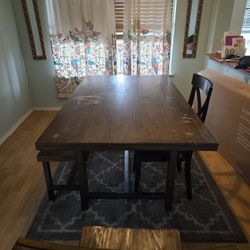 Dining Table w/bench (6x4) - Moving out, selling to downsize.