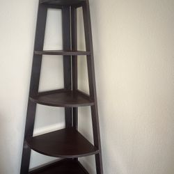 Five Tier Stained Bookshelf 