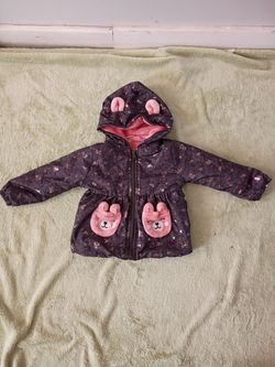 Toddler Girl Bear Hooded Zip-Up Jacket
