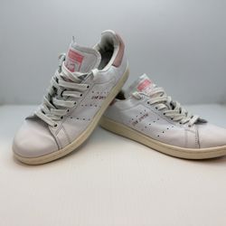 Adidas Original Stan Smith ART S80024 White & Blush Pink Leather Size 7.5
