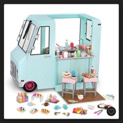 Our Generation Sweet Stop Ice Cream Truck with Electronics for 18" Dolls - Light Blue