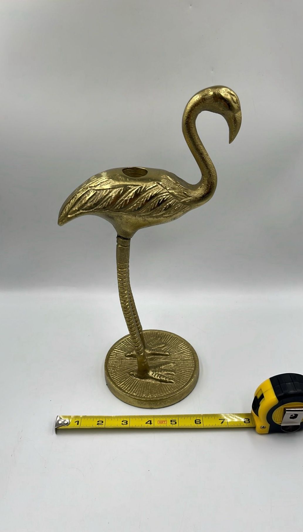 Gold Flamingo Candle Holder