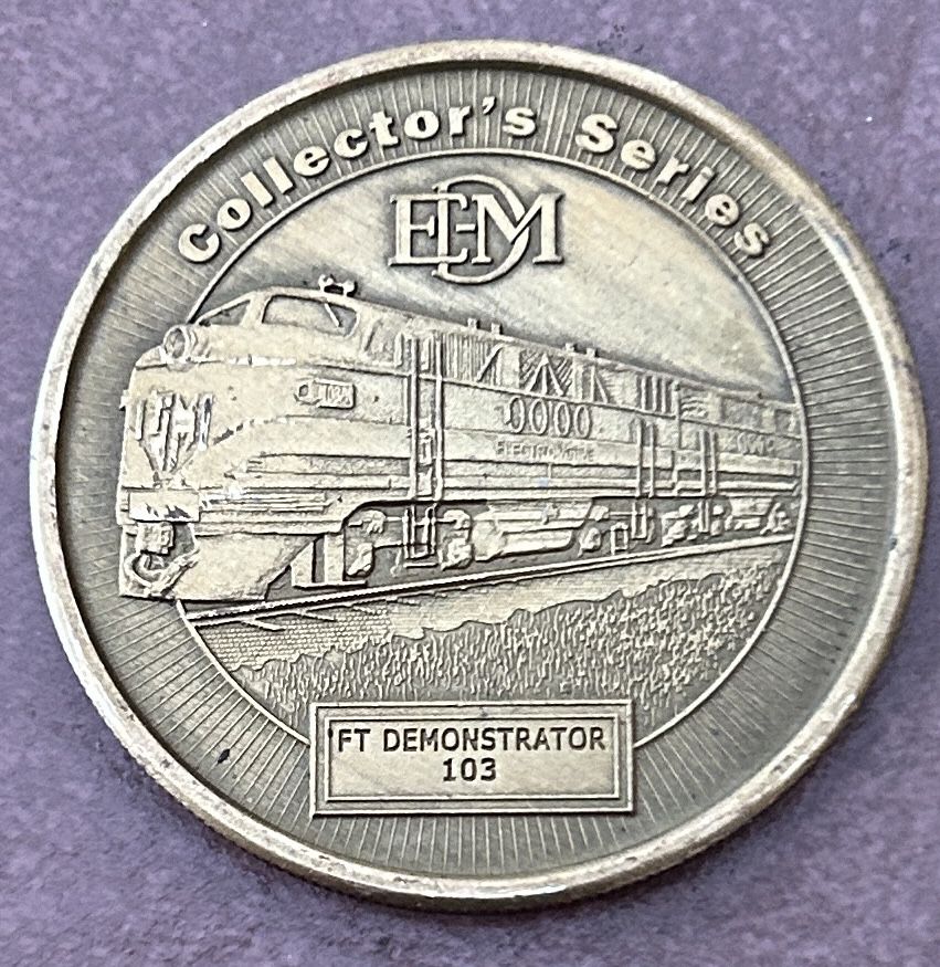 Train Model Rail Roader Collector Series Brass Coin Collectible