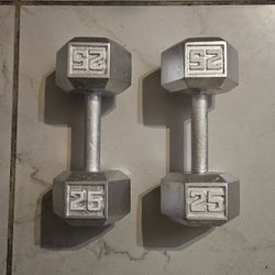 Two 25lbs Dumbbells Like New