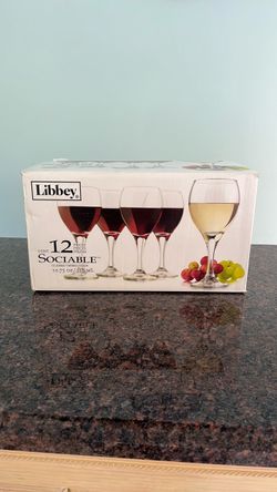 12 Libbey wine glasses
