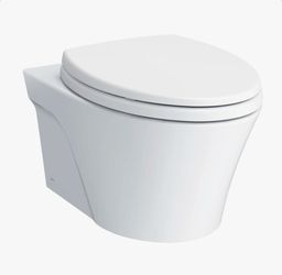 TOTO
AP Wall Mounted Elongated Chair Height Toilet Bowl Only with Skirted Design and CeFiONtect - Less Seat