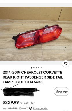 14’-19’  corvette tail light (OEM)