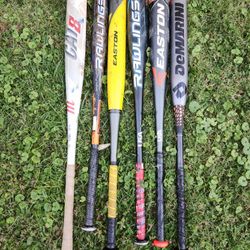 Aluminum Baseball Bats Lot lot Of 6