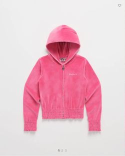 Juicy Couture Smocked Velour Zip Up