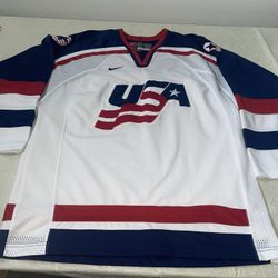 Nike Team USA Olympic Jersey White Sewn Clean Vintage 90s Nagano Mens Large Iihf