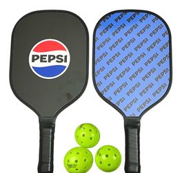 Pepsi Pickleball Paddle Set 2 Paddles 3 Balls Carry Bag Official Promo Game New