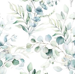 Floral Green Adhesive Wallpaper