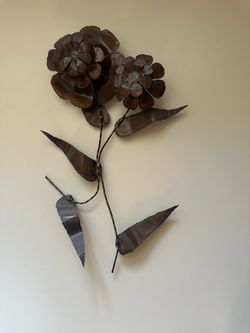 Mid century art metal  hanging