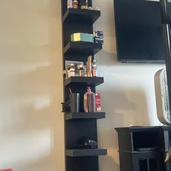 2 Dark Brown-black Shelves