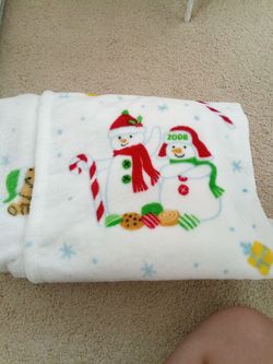 Hallmark 25th anniversary snowman Christmas blanket!