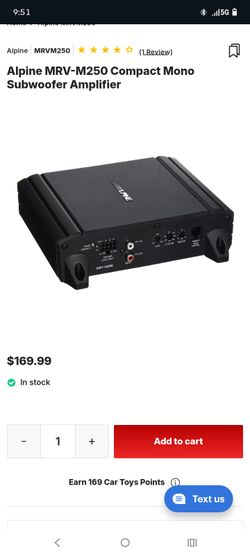 Alpine MRV-M250 Compact Mono Subwoofer Amplifier