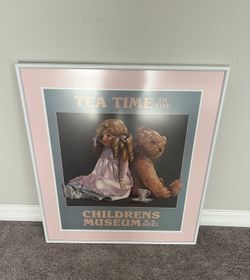 Vintage Nancy Noel Art Print Frame Tea time 