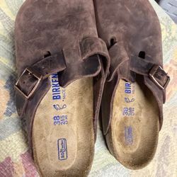 Birkenstock Boston Habana Oiled Leather Soft Footbed Reg 38 Size