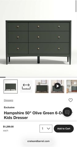 Crate & Barrel Kids Dresser - Olive Green