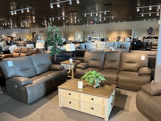 Grey Power Reclining Sofa and Loveseat