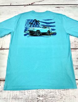 Huk Logo Shirt Mens med  Fishing Rod Pole Palm Tree Beach Vintage Truck Tee NWT              Tags  Vintage truck, fishing clothing, designer, fashion,