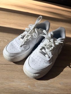 Nike Air Force 1 Low Triple White Sneakers Size 6.5Y
