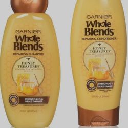 Garnier Whole Blends Honey Treasures Repairing Shampoo & Conditioner, For Damaged Hair