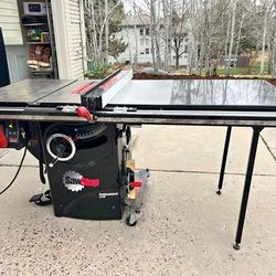 Saw Stop 1.75 hp PCS w/ mobile base and extension table