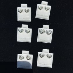 Heart Nugget Earrings  .925 Sterling Silver