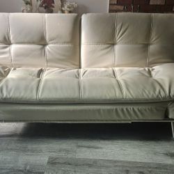 White Leather  sofa basically new