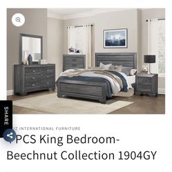 New King Bedroom Set 4 Pieces 