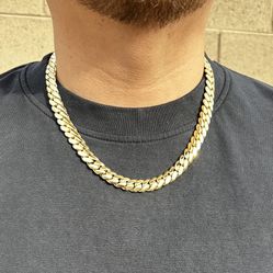 14k Solid Gold Plated Miami Cuban Link