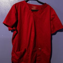 Red Scrub Top