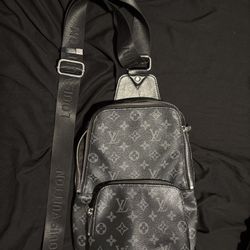 LOUIS VUITTON Monogram Eclipse Sling Bag Men's Shoulder Bag Black