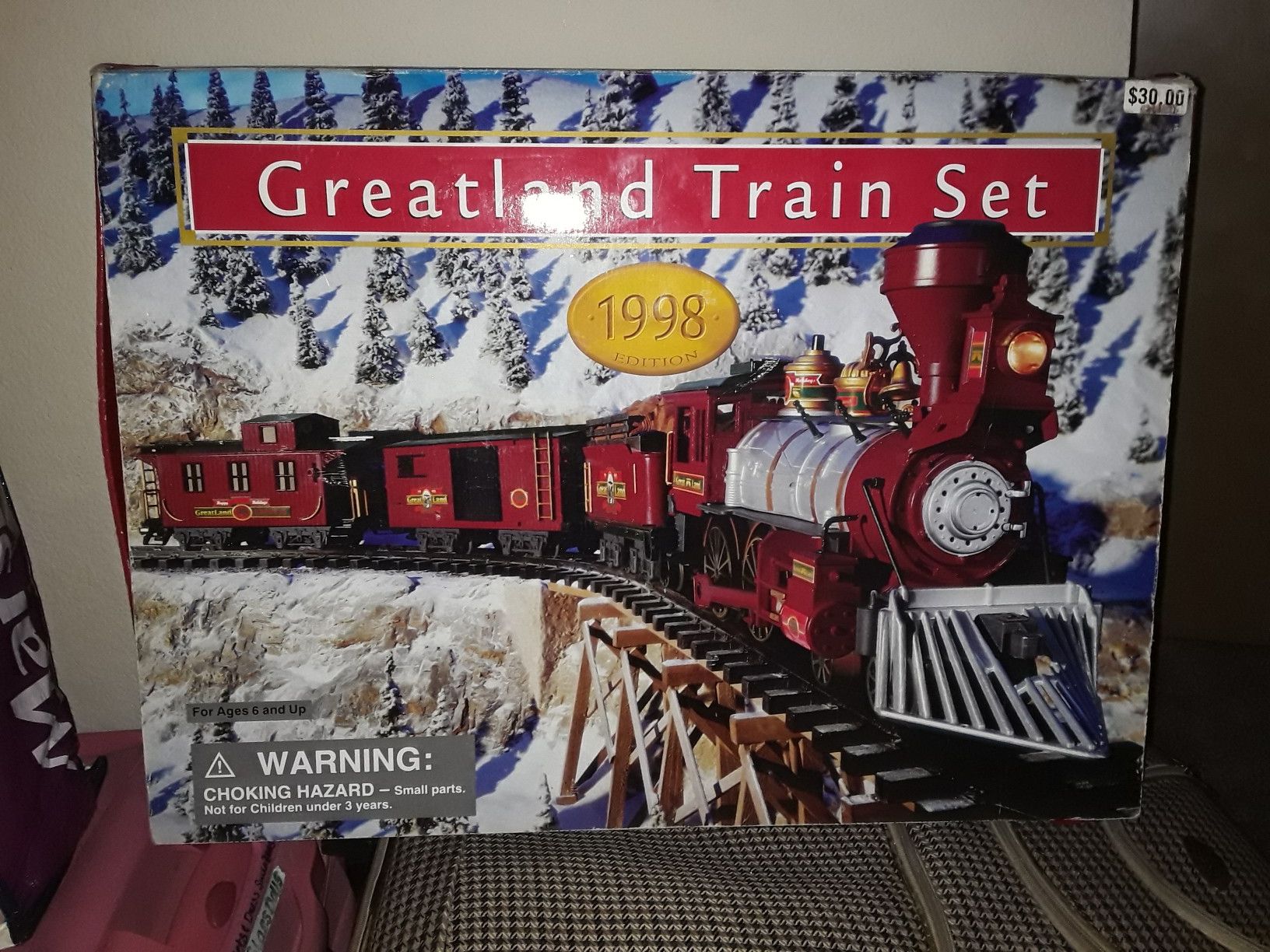 1998 Edition Greatland Express Train Set Christmas Holiday G Scale Gauge