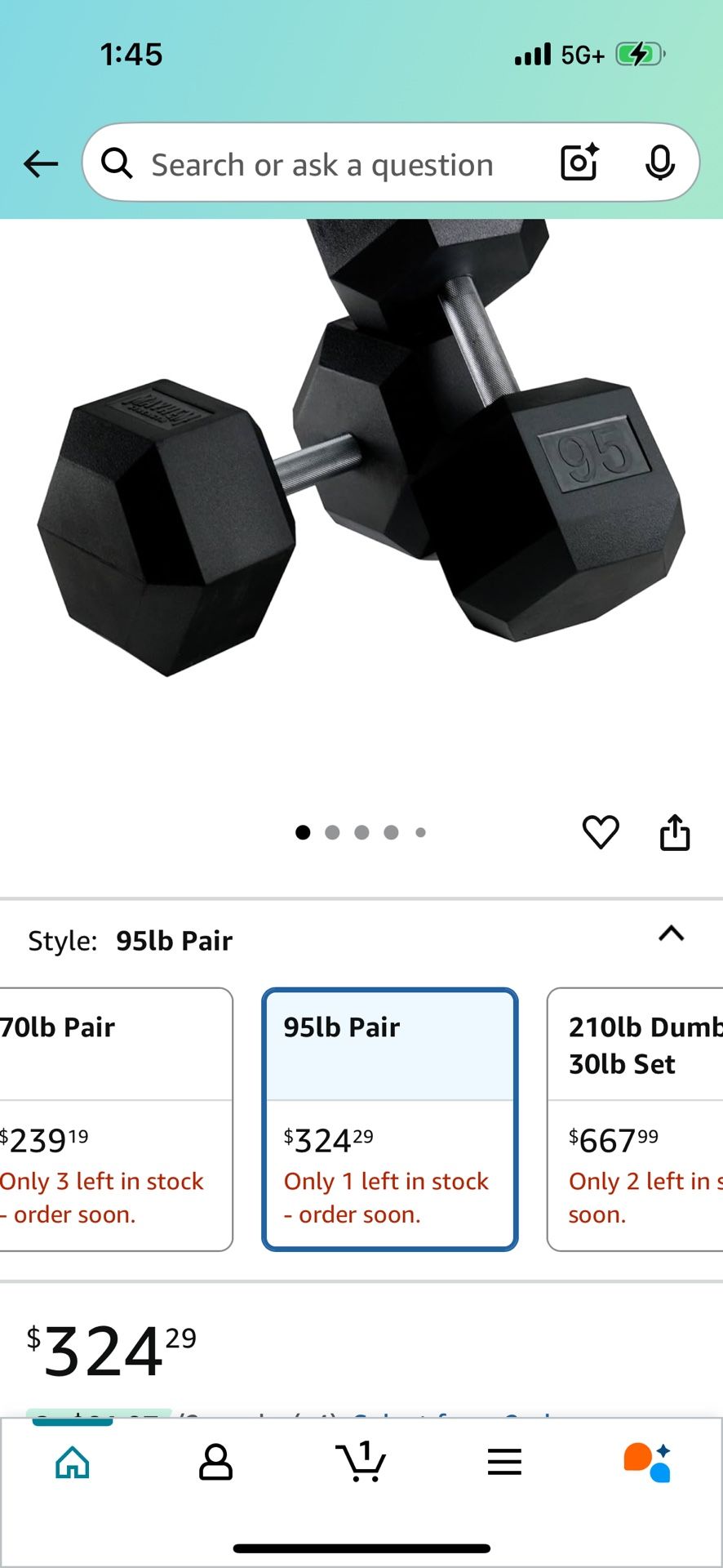 95lb Dumbbell Pair