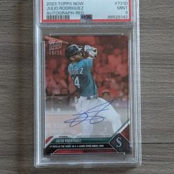 JULIO RODRIGUEZ On-Card Auto Autograph 2023 MLB TOPPS NOW Card #731 05/10 PSA 9
