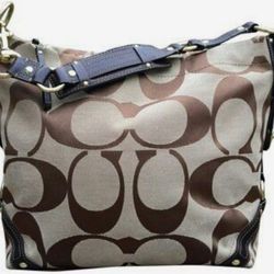 Authentic Coach Signature Extra-large Khaki Carly Hobo Bag