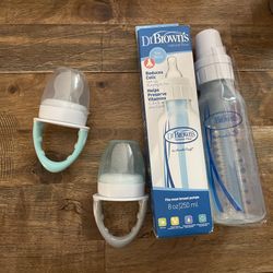 Dr. Brown's Fresh First Silicone Feeder and 8oz baby bottle