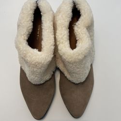 Shearling Leather Women’s Booties (All Black brand, Size 10)