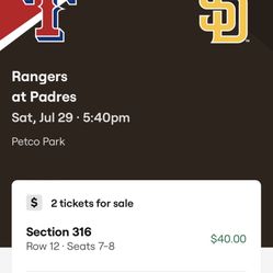 Padres Game Tickets Saturday 