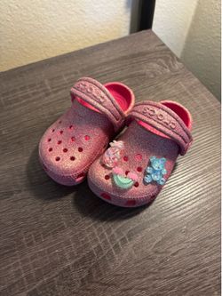 Glitter Pink Crocs size 6