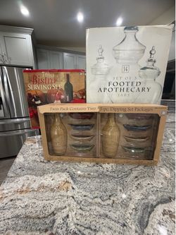 Kitchen Entertaining Bundle - Bistro Set + Apothecary Jars + Dipping Sets