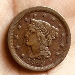 1849 Braided Hair Large Cent